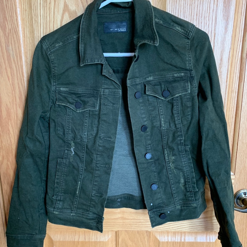 Articles of Society size small olive green denim jacket